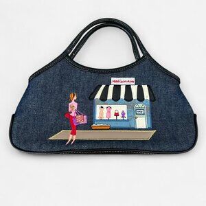 Madison Ave Denim Mini Bag | Embroidered Boutique Scene | Y2K